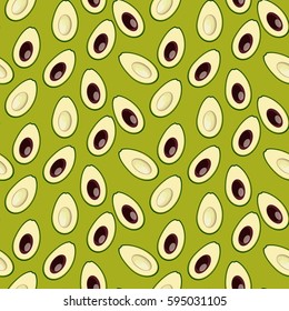 Modern decorative  pattern with avocado. Vector illustration