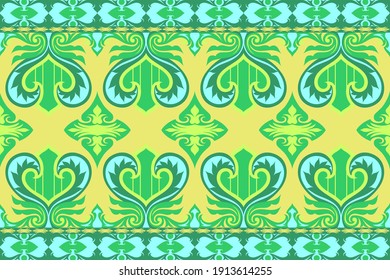 modern decorative pattren vector with floral ornament. Colorful repetitive textile or wallpaper background