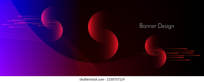 Modern decorative red and blue design dynamic banner vector