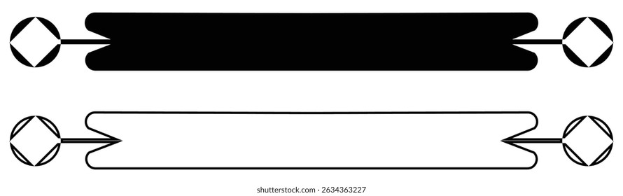 Modern Decorative Ribbon Banner Set Vector.