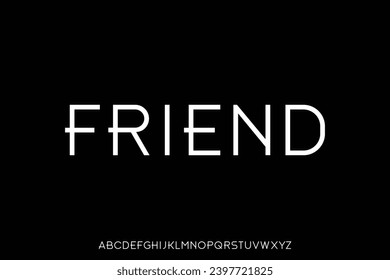 Modern decorative sans serif display font vector. Friendly typography style