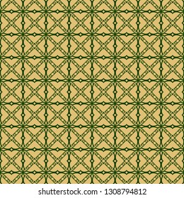 Modern Decorative Seamless Abstract Geometric Pattern. Vector Colored Illustration. Paper For Scrapbook. Green olive color.
