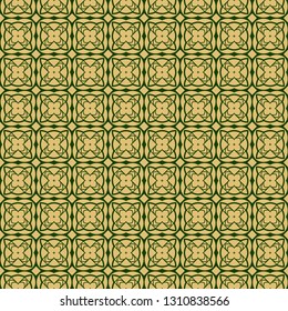 Modern Decorative Seamless Abstract Geometric Pattern. Vector Colored Illustration. Paper For Scrapbook. Green olive color.