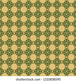 Modern Decorative Seamless Abstract Geometric Pattern. Vector Colored Illustration. Paper For Scrapbook. Green olive color.