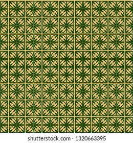 Modern Decorative Seamless Abstract Geometric Pattern. Vector Colored Illustration. Paper For Scrapbook. Green olive color.