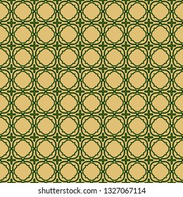 Modern Decorative Seamless Abstract Geometric Pattern. Vector Colored Illustration. Paper For Scrapbook. Green olive color.