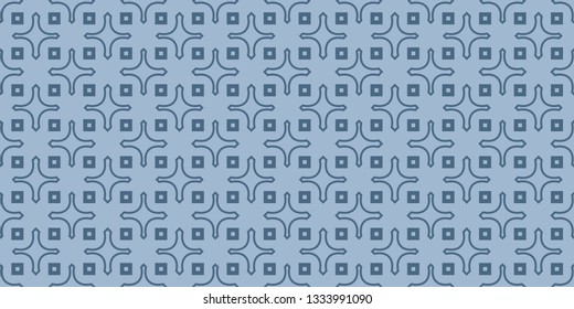 Modern Decorative Seamless Abstract Geometric Pattern. Vector Colored Illustration. Paper For Scrapbook. Pastel blue color.