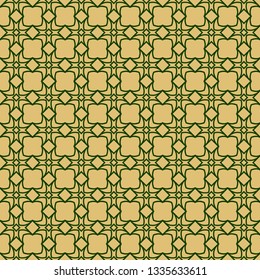 Modern Decorative Seamless Abstract Geometric Pattern. Vector Colored Illustration. Paper For Scrapbook. Green olive color.