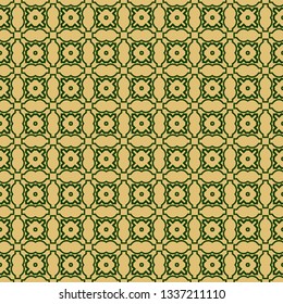 Modern Decorative Seamless Abstract Geometric Pattern. Vector Colored Illustration. Paper For Scrapbook. Green olive color.