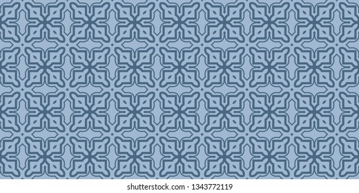 Modern Decorative Seamless Abstract Geometric Pattern. Vector Colored Illustration. Paper For Scrapbook. Pastel blue color.