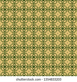 Modern Decorative Seamless Abstract Geometric Pattern. Vector Colored Illustration. Paper For Scrapbook. Green olive color.