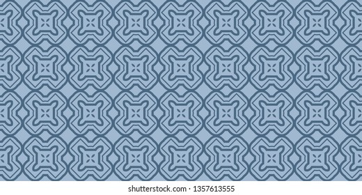 Modern Decorative Seamless Abstract Geometric Pattern. Vector Colored Illustration. Paper For Scrapbook. Pastel blue color.