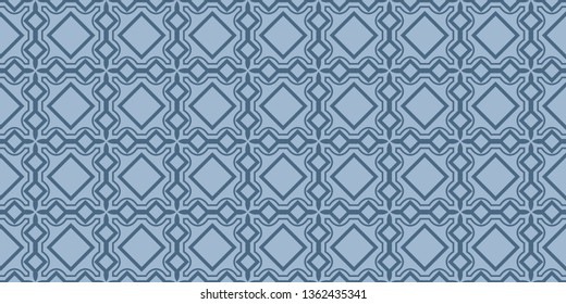 Modern Decorative Seamless Abstract Geometric Pattern. Vector Colored Illustration. Paper For Scrapbook. Pastel blue color.