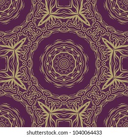 Modern decorative seamless pattern with floral ornament. Vector illustation for design