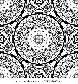 Modern decorative seamless pattern with floral ornament. Vector illustation for design