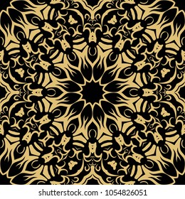Modern decorative seamless pattern with floral ornament. Vector illustation for design