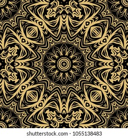 Modern decorative seamless pattern with floral ornament. Vector illustation for design