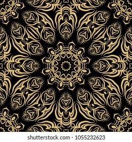 Modern decorative seamless pattern with floral ornament. Vector illustation for design