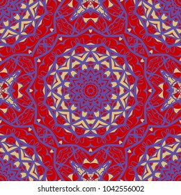 Modern Decorative seamless pattern with geometric color Shapes. Vector illustration. red tone