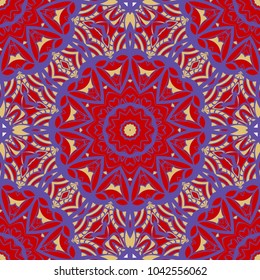 Modern Decorative seamless pattern with geometric color Shapes. Vector illustration. red tone