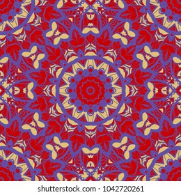 Modern Decorative seamless pattern with geometric color Shapes. Vector illustration. red tone