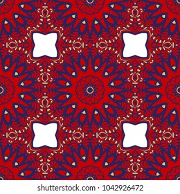 Modern Decorative seamless pattern with geometric color Shapes. Vector illustration. red tone