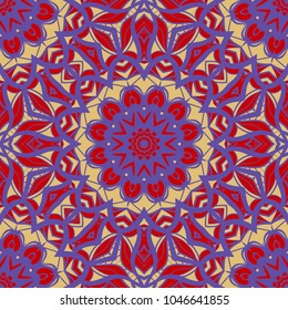 Modern Decorative seamless pattern with geometric color Shapes. Vector illustration. red tone