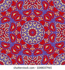 Modern Decorative seamless pattern with geometric color Shapes. Vector illustration. red tone