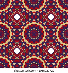 Modern Decorative seamless pattern with geometric color Shapes. Vector illustration. red tone