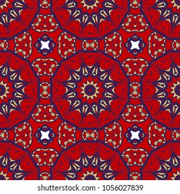 Modern Decorative seamless pattern with geometric color Shapes. Vector illustration. red tone