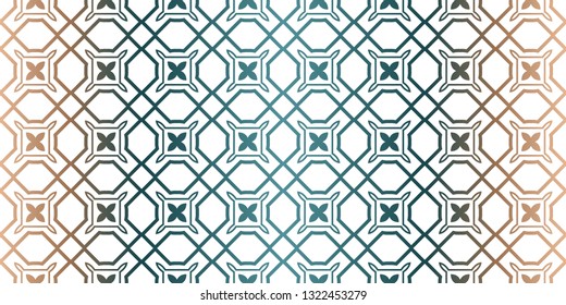 Modern Decorative Seamless Traditional Geometric Pattern. Vector Colored Illustration. Paper For Scrapbook. Brown green color.