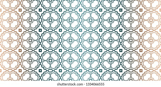 Modern Decorative Seamless Traditional Geometric Pattern. Vector Colored Illustration. Paper For Scrapbook. Brown green color.