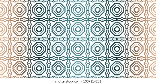 Modern Decorative Seamless Traditional Geometric Pattern. Vector Colored Illustration. Paper For Scrapbook. Brown green color.