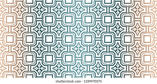 Modern Decorative Seamless Traditional Geometric Pattern. Vector Colored Illustration. Paper For Scrapbook. Brown green color.