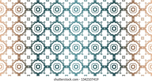 Modern Decorative Seamless Traditional Geometric Pattern. Vector Colored Illustration. Paper For Scrapbook. Brown green color.
