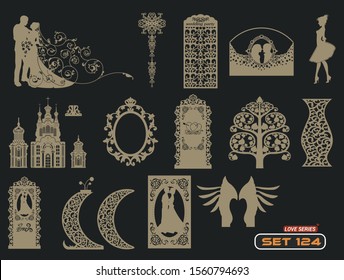 Modern decorative set 124 for laser cut