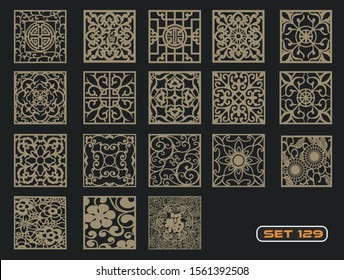 Modern decorative set 129 for laser cut