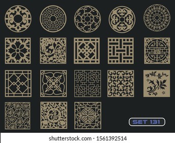 Modern decorative set 131 for laser cut