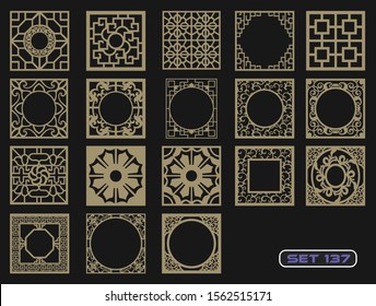 Modern decorative set 137 for laser cut