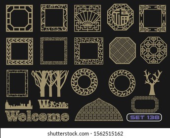 Modern decorative set 138 for laser cut