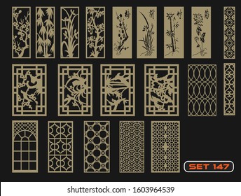 Modern decorative set 147 for laser cut