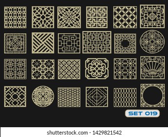 Modern decorative set 19 for laser cut