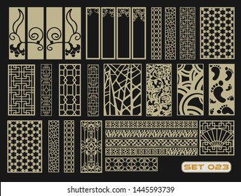 Modern decorative set 23 for laser cut