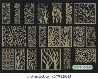 Modern decorative set 38 for laser cut