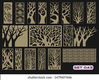 Modern decorative set 43 for laser cut