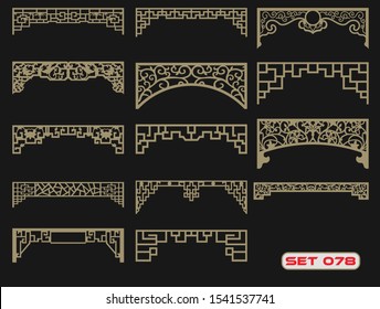 Modern decorative set 78 for laser cut