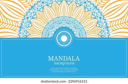 Modern decorative sunflower mandala background for print, poster, cover, brochure, flyer, banner. Arabic Islamic east style. Vector Henna tattoo style