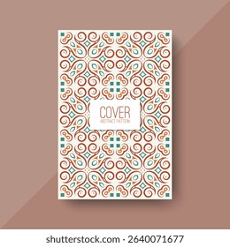 Modern Decorative Swirl Pattern Design with Geometric Shape for Book Cover