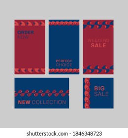 Modern decorative vector frames. Editable design templates for web, social media, promo, ads, banners etc. fivo sans