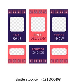 Modern decorative vector frames. Editable design templates for web, social media, stories, ads, banners etc.
